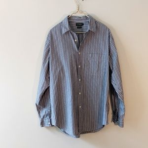 ♥️ J. Crew blue striped button down shirt sz L
